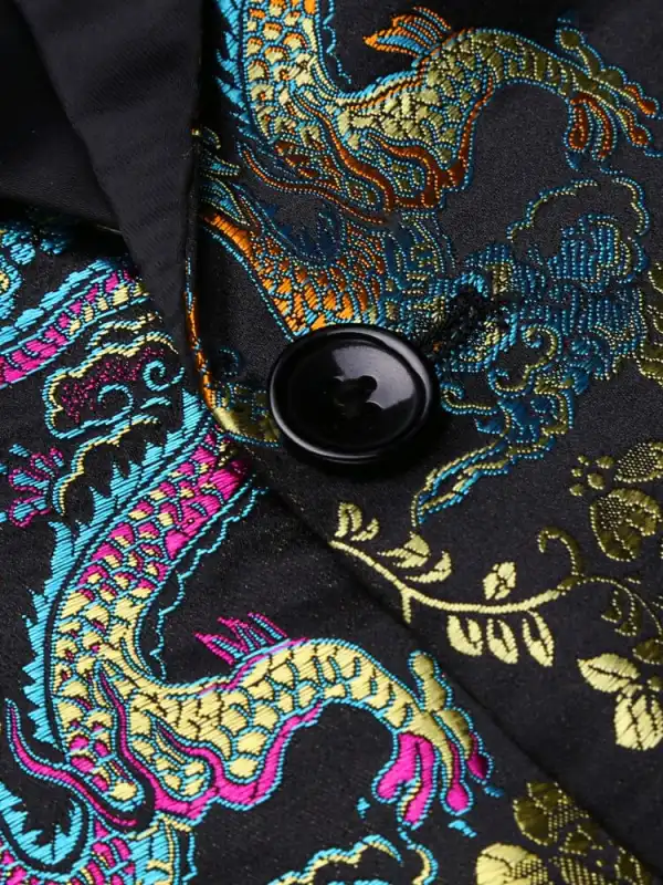 Luxury Floral Embroidered Blazer Jacket