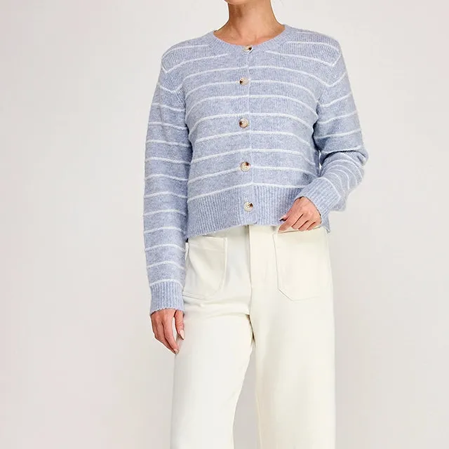 Stripe Button Front Cardigan