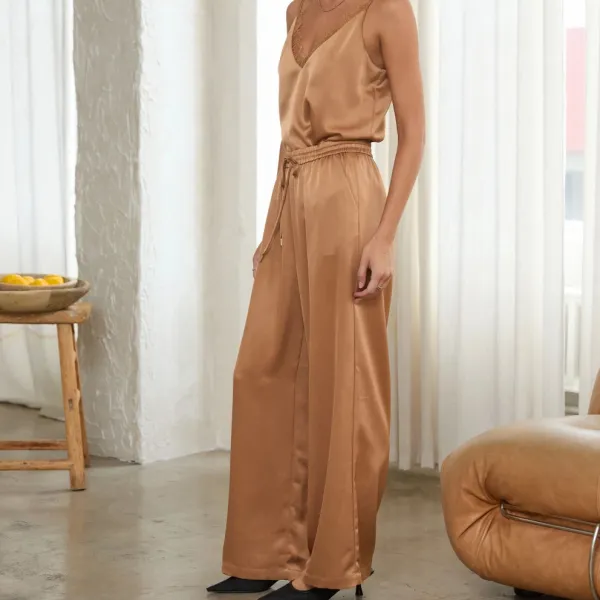 Relaxed Satin Pants Pants