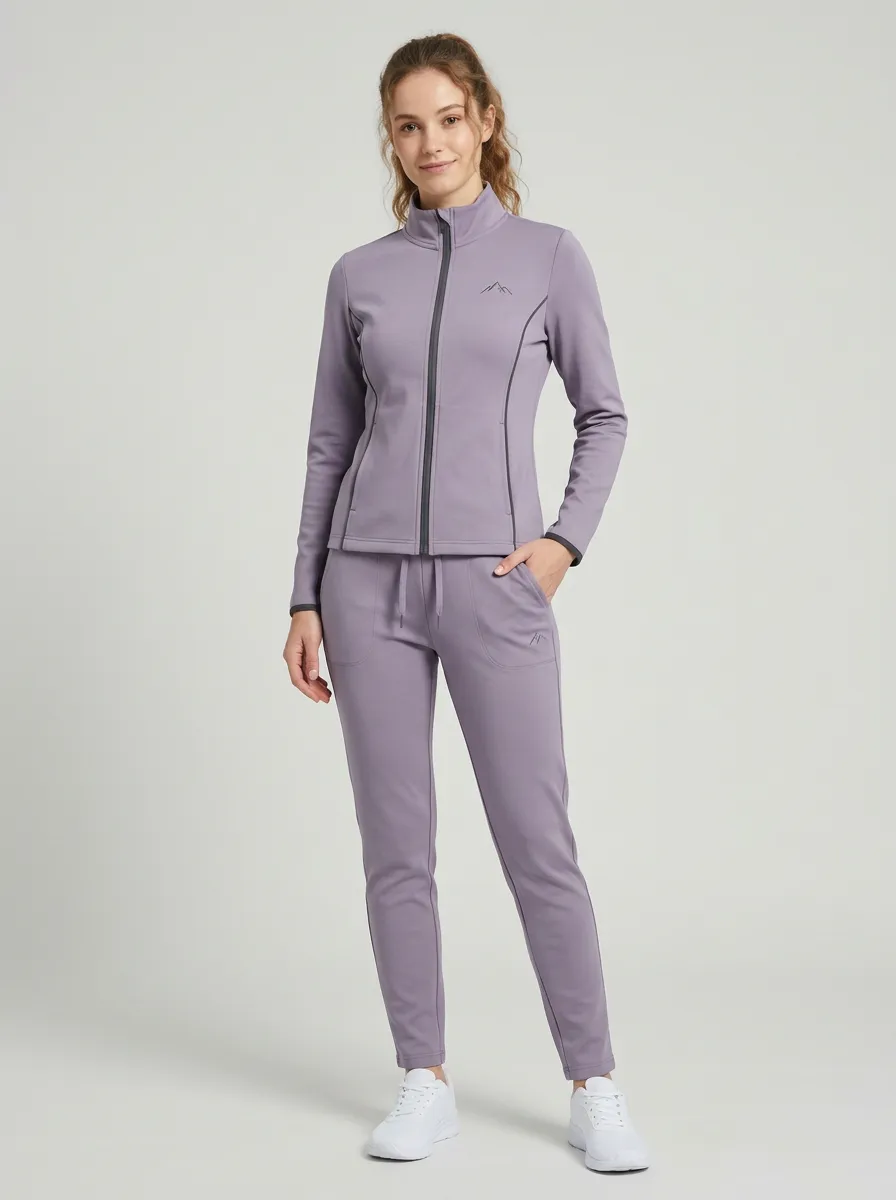 Women's Dusty Lavender Zip-Up Zip-Up Jacket & Jogger Set