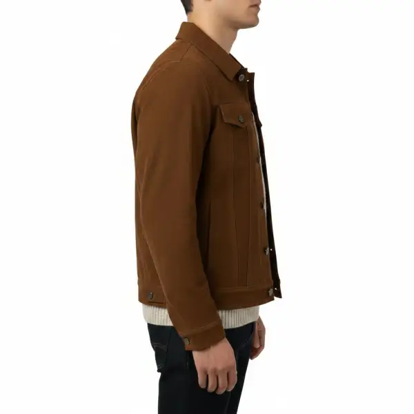 Suede Trucker Western Shirt Jacket Jacket