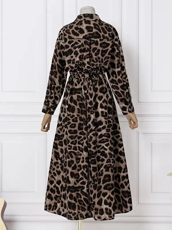 Waisted Buttoned Long Maxi Dress