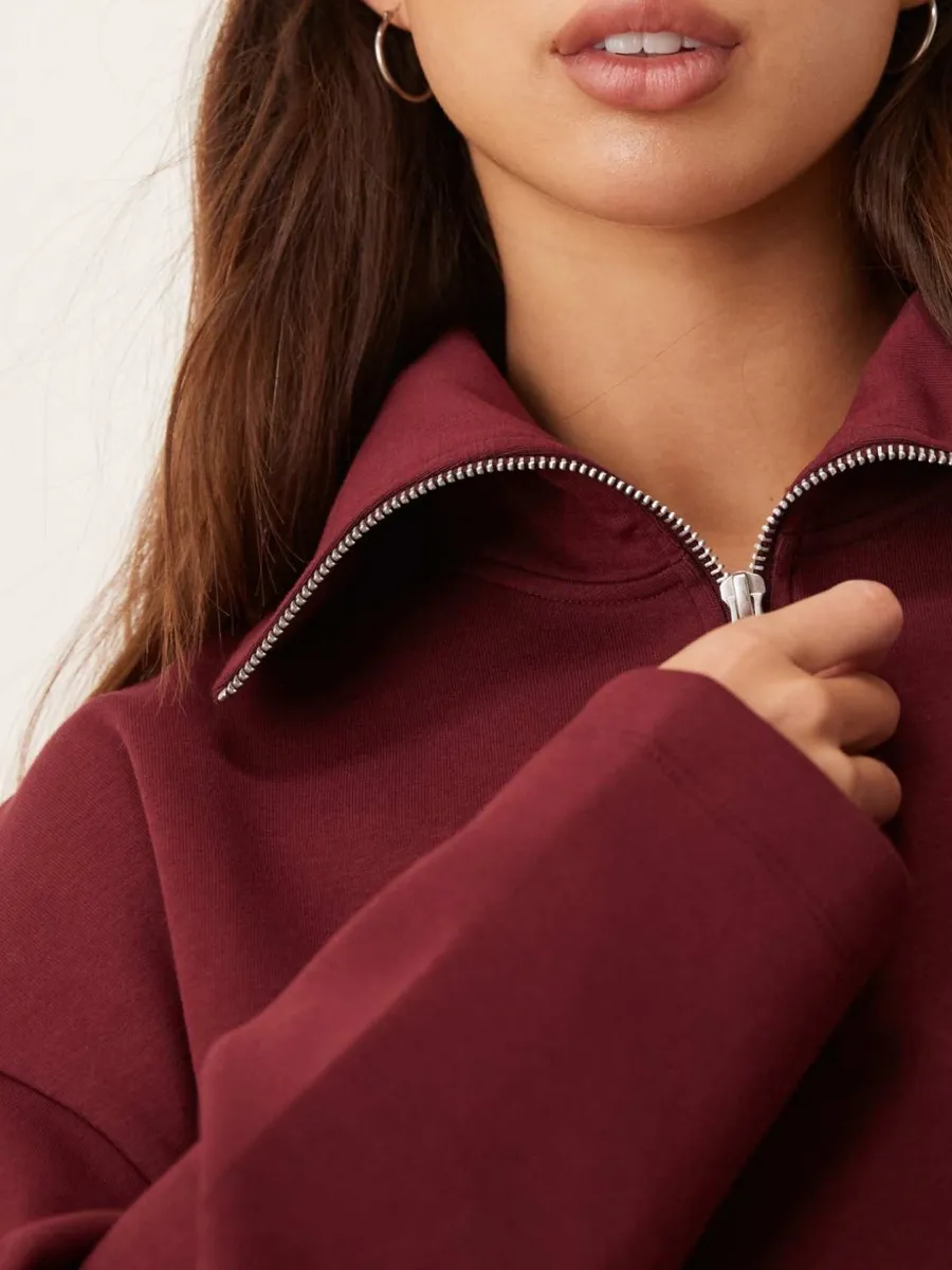 Oversized Half-Zip Sweatshirt