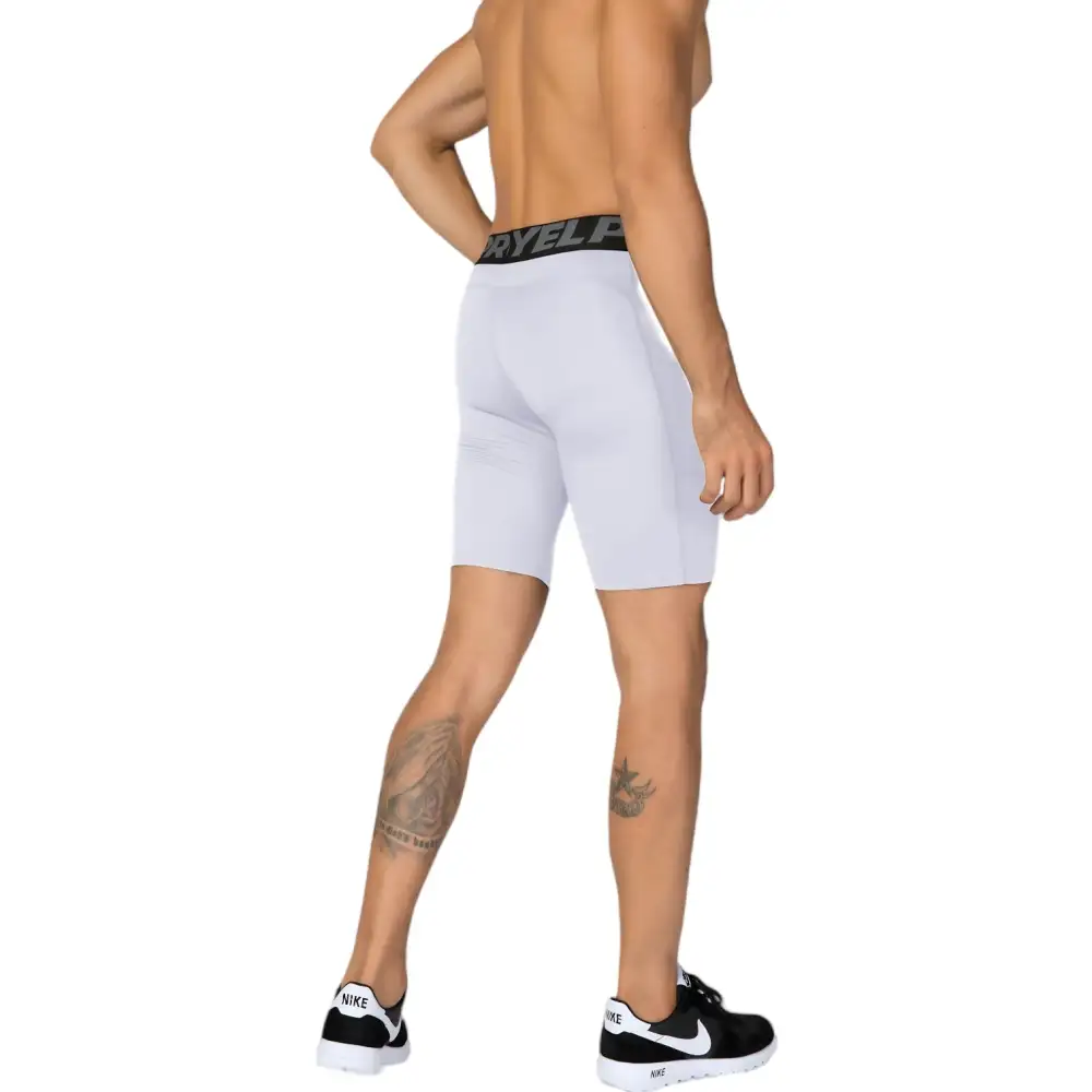 Elastic-Waist Wide-Waistband Compression Stretch Men's Athletic Shorts