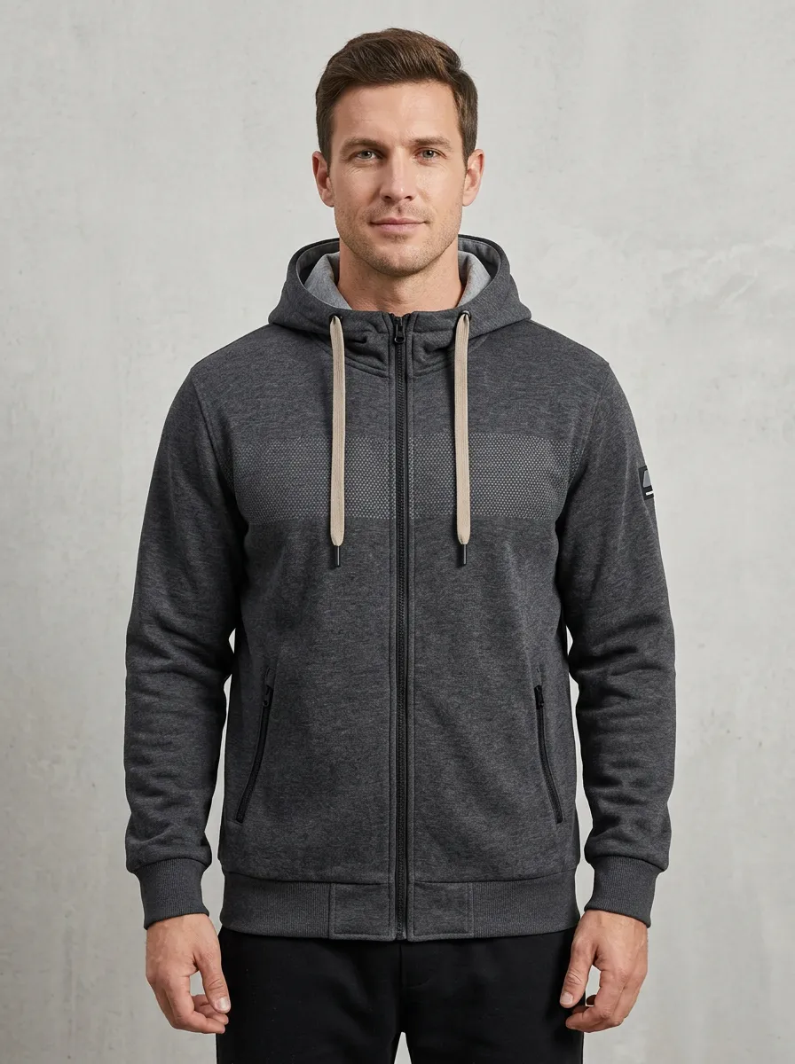 Classic Geometric Zip-Up Collection Men's Sport Jacket