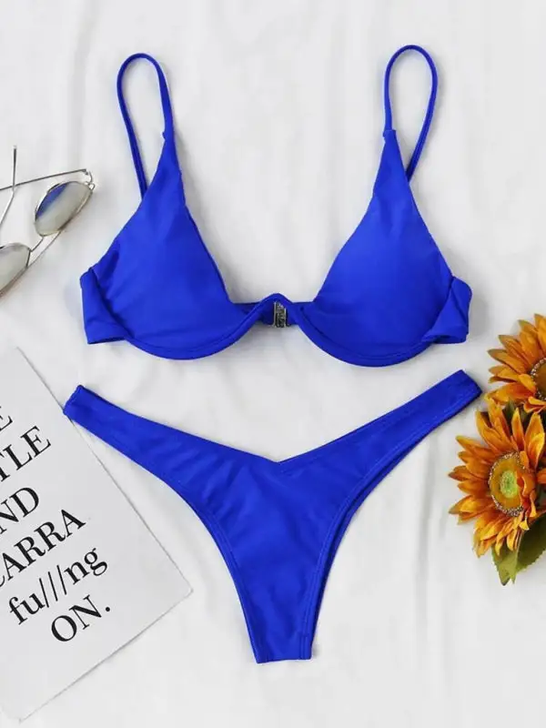 Clean Underwire Bikini Top Swim Set