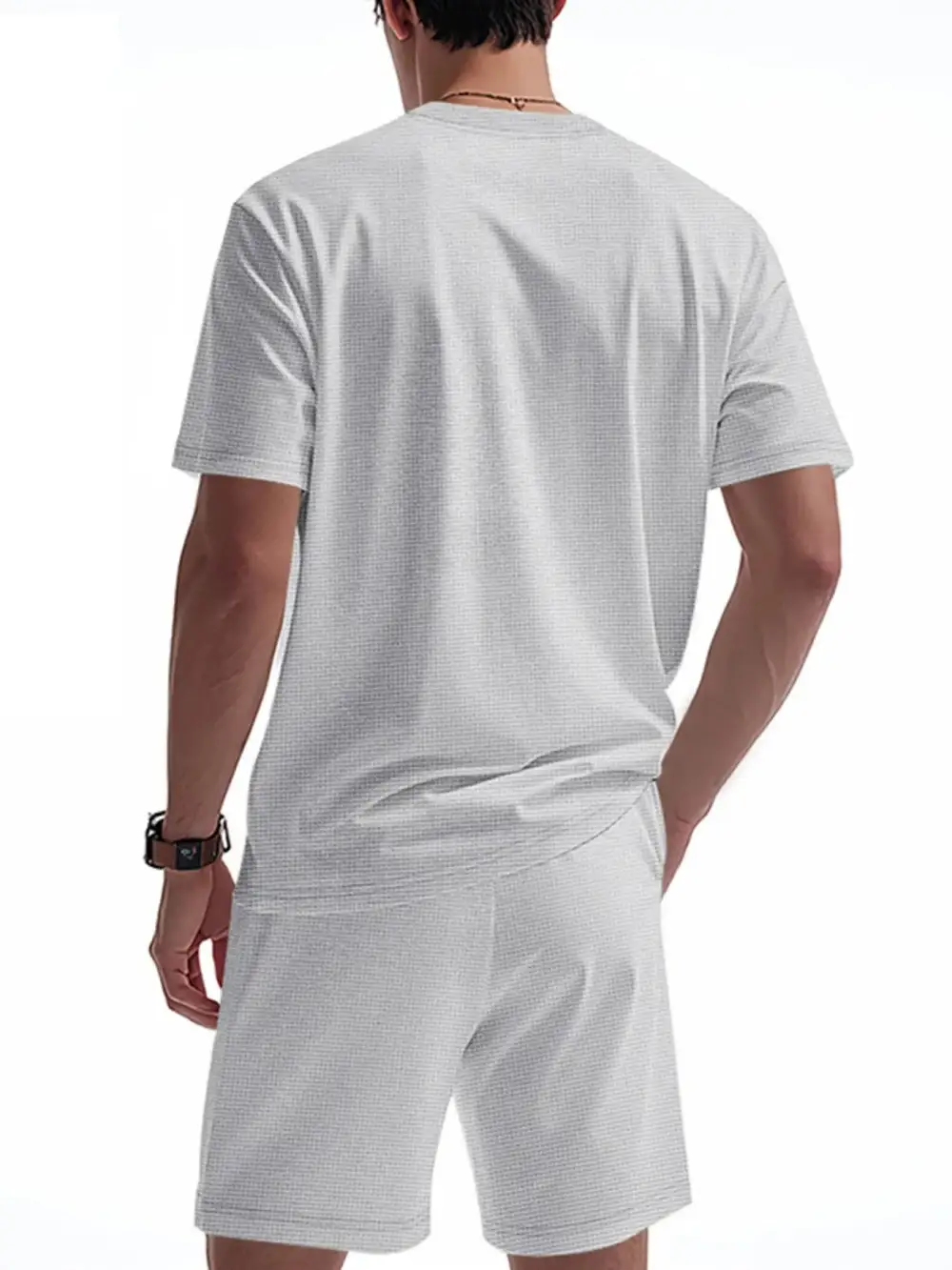 Pocketed Round-Neck Short-Sleeve Top and Shorts Sport Set