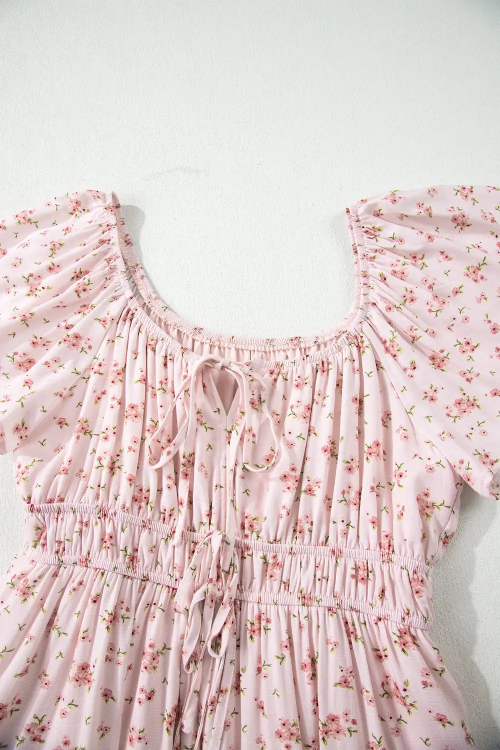 Floral Ruffle Short Sleeve Mini Dress
