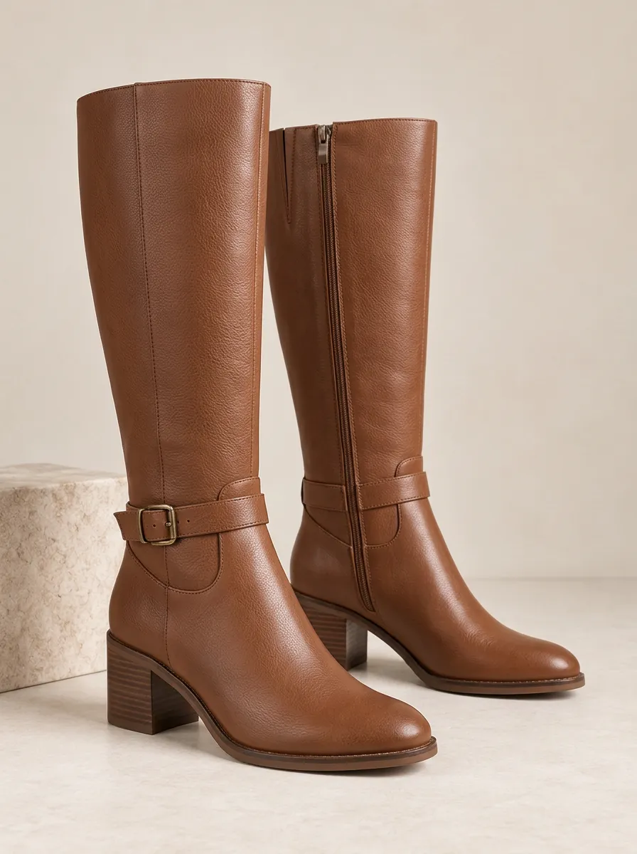 Women's Faux Leather Knee High Boots
