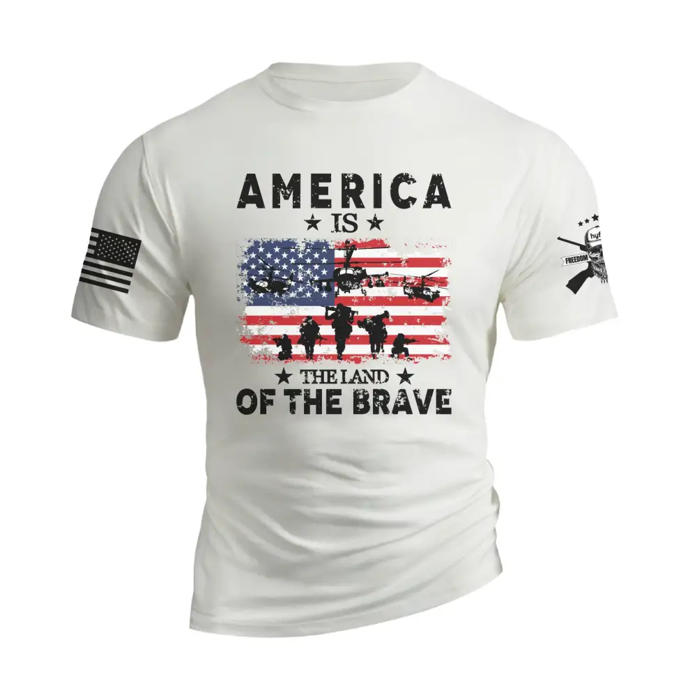 AMERICA IS THE LAND OF THE BRAVE GRAPHIC TEE