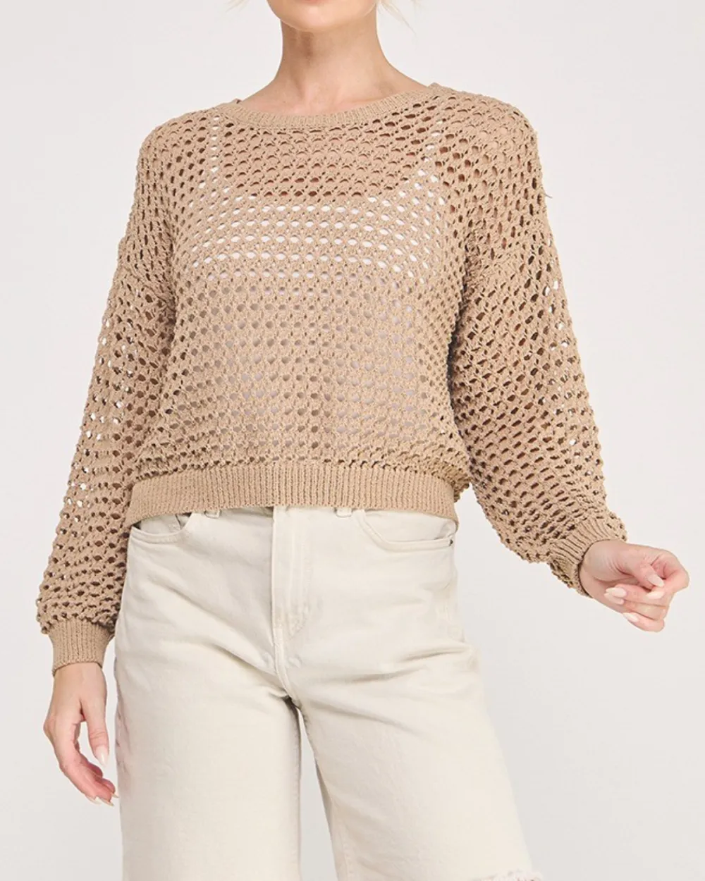 Open Knit Sweater Top