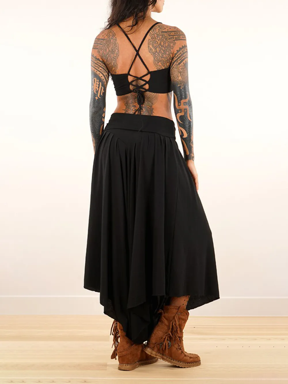 Skirted Harem Pant 2in1 Maxi Dress