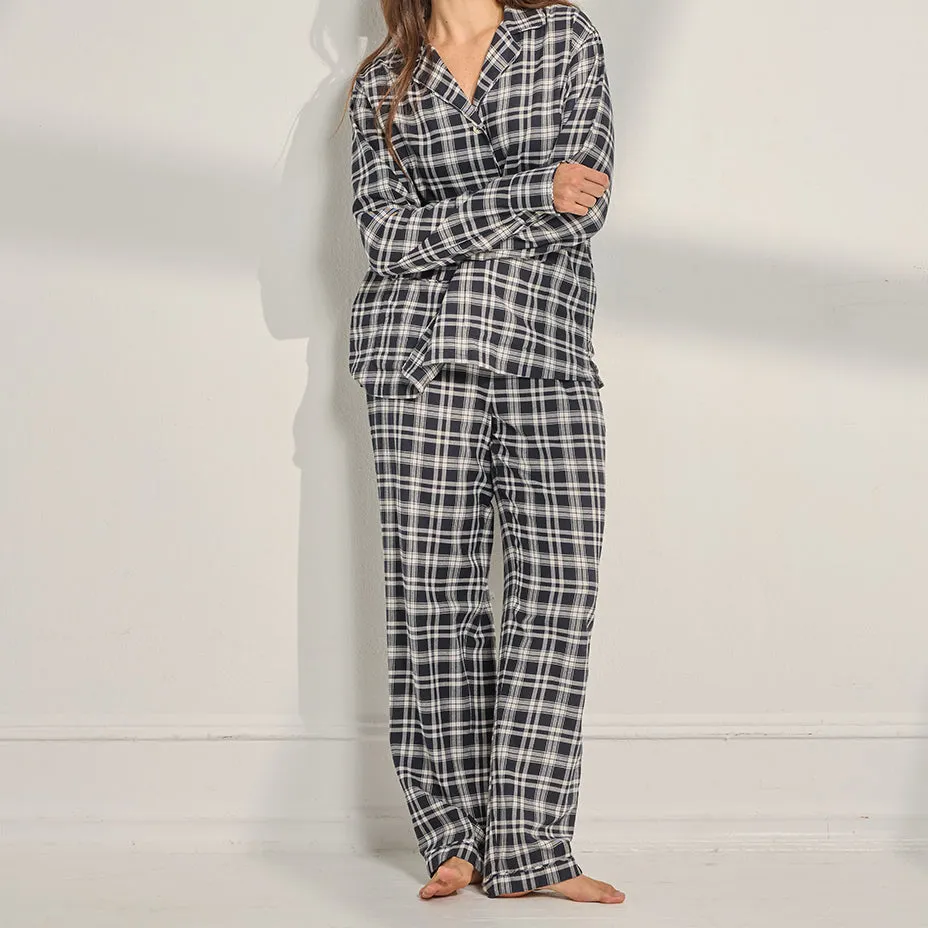 Brushed Flannel Plaid Long PJ Set