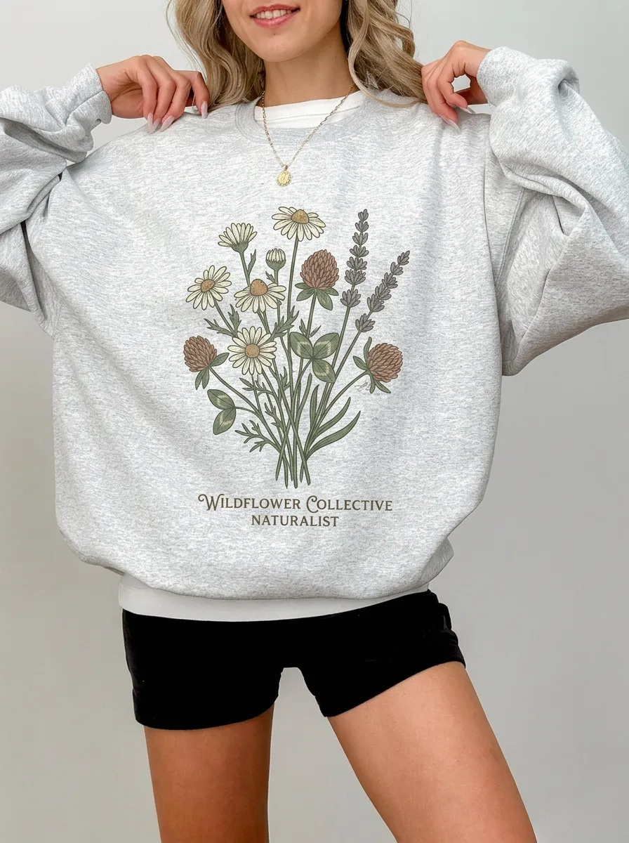 Women's Nature Lover Wildflower Collective Printed Sweatshirt