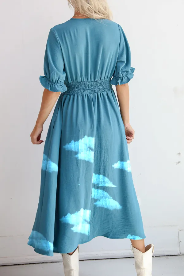 Exceptionally Graceful Teal Midi Dress