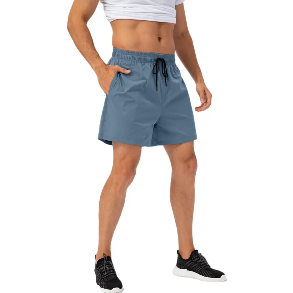 Relaxed Drawstring Elastic-Waist Side-Pocket Lightweight Men's Athletic Shorts