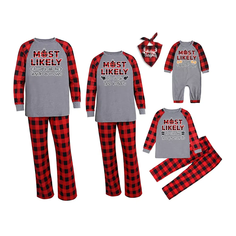 Most Likely Disco Ball Christmas Family Matching Pajamas（customizable）