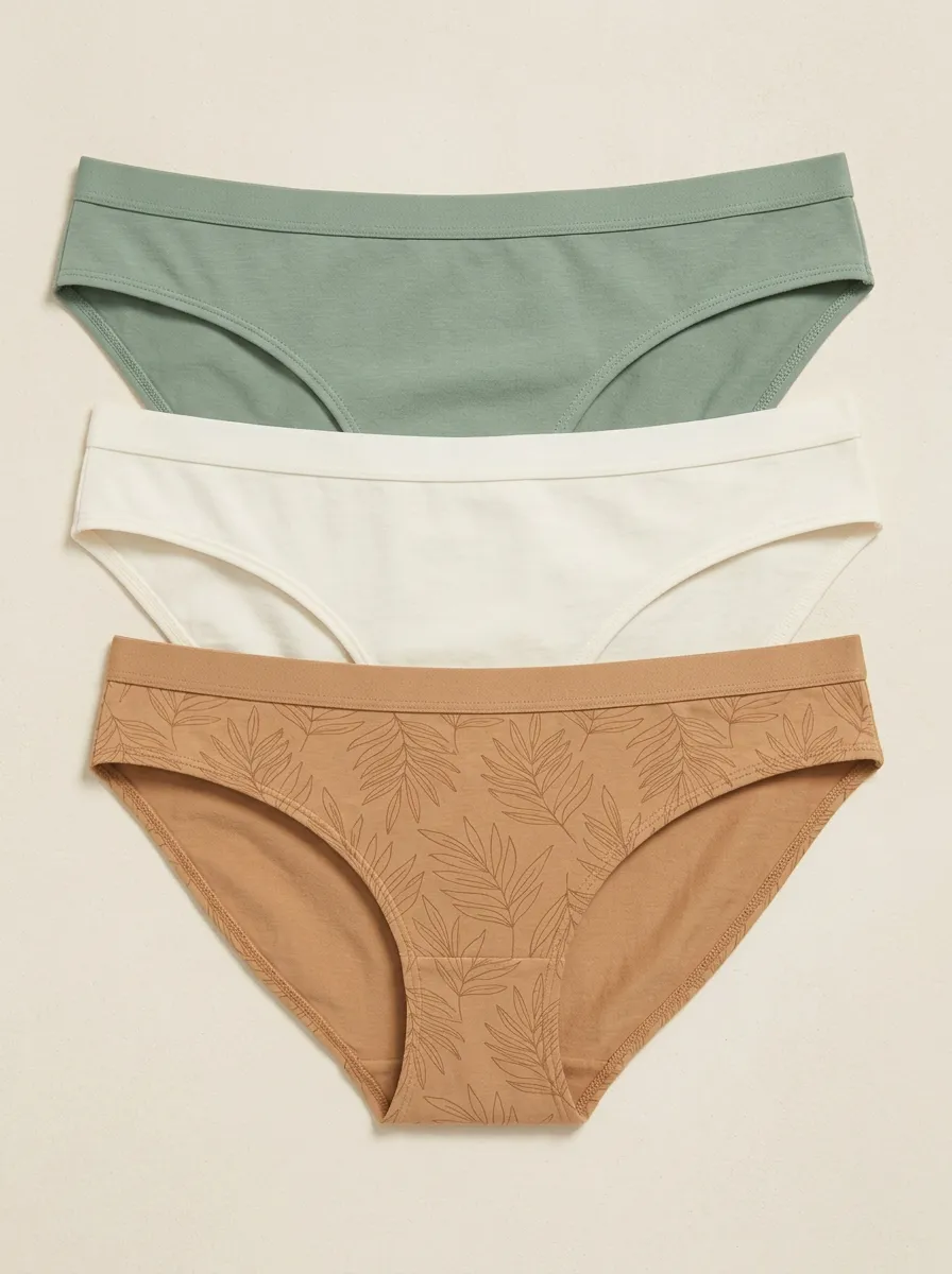 Everyday Botanical Leaf-Pattern Panty Set
