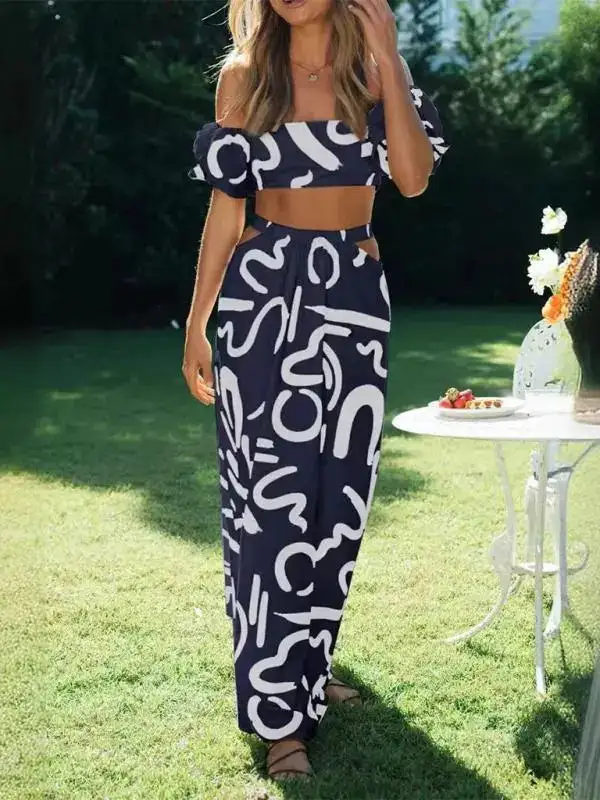 Puff Sleeve Printed Coordinated Set