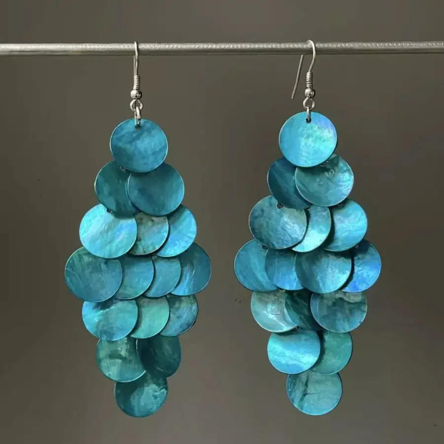 Stainless Steel Shell Dangle Earrings