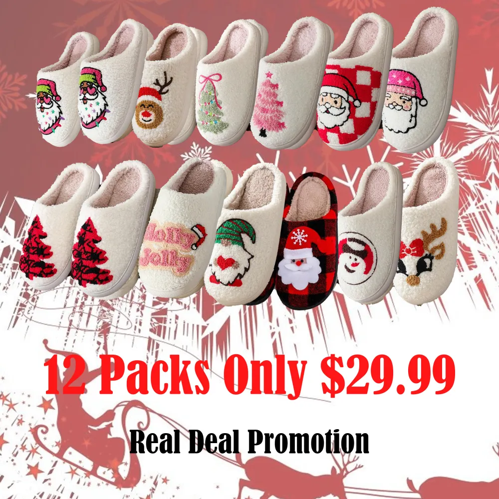🏷️ 🎅 Holiday Special – 40% OFF! 🎁 Women & Men Christmas Slippers – Memory Foam Warm House Shoes  Cozy • Fuzzy • Festive • Indoor & Outdoor Comfort