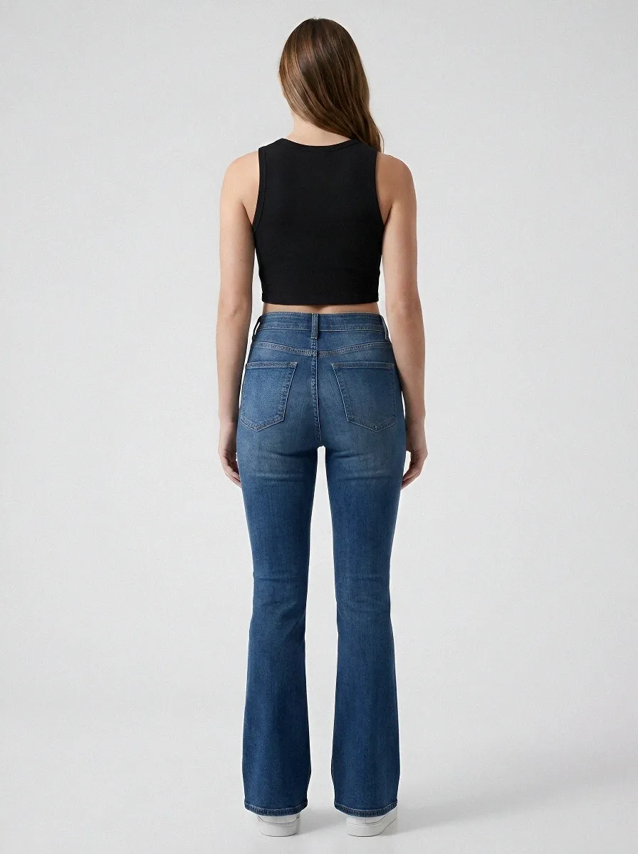 Heritage Classic Women's High-Waist Stretch Flare Jeans