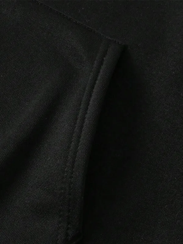 Hippo & Heart Graphic Black Hoodie With Cute Aesthetic