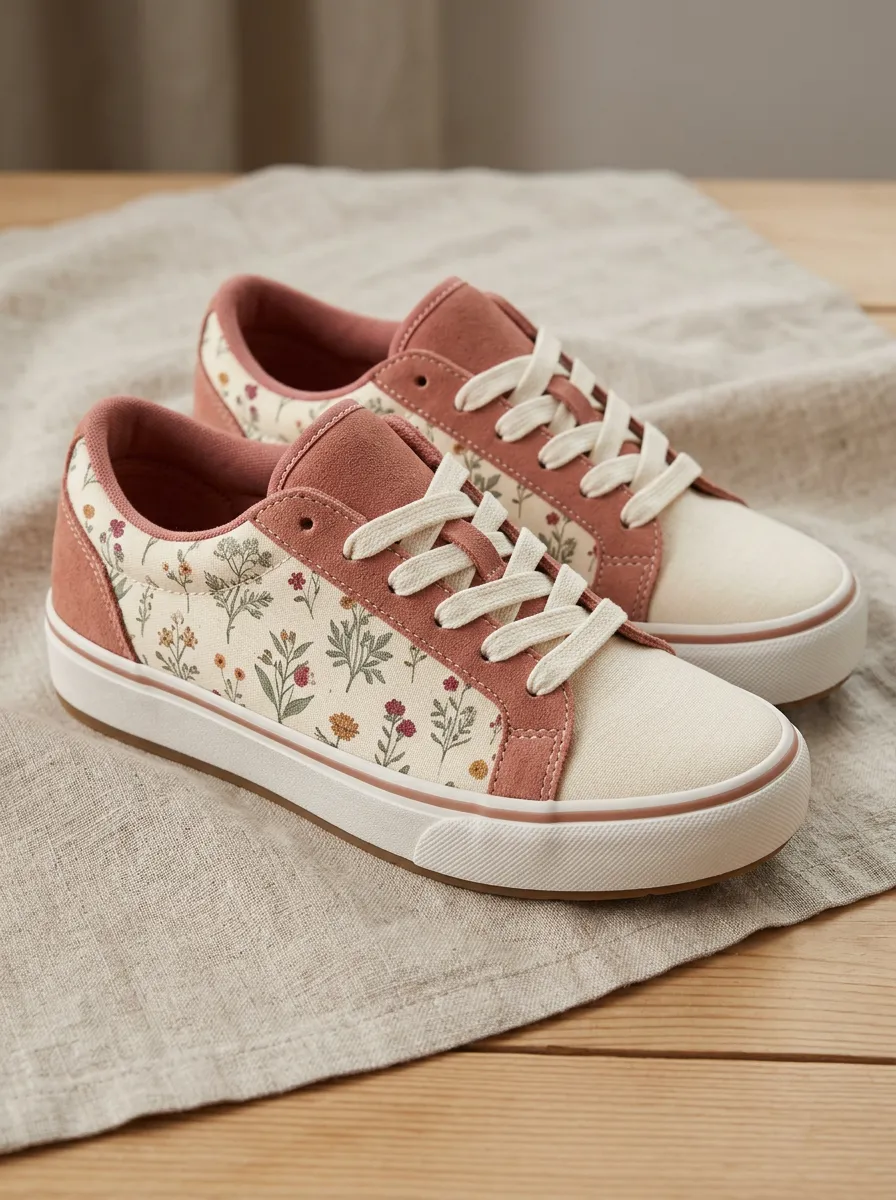 Women's Botanical Wildflower Statement Skate Shoes