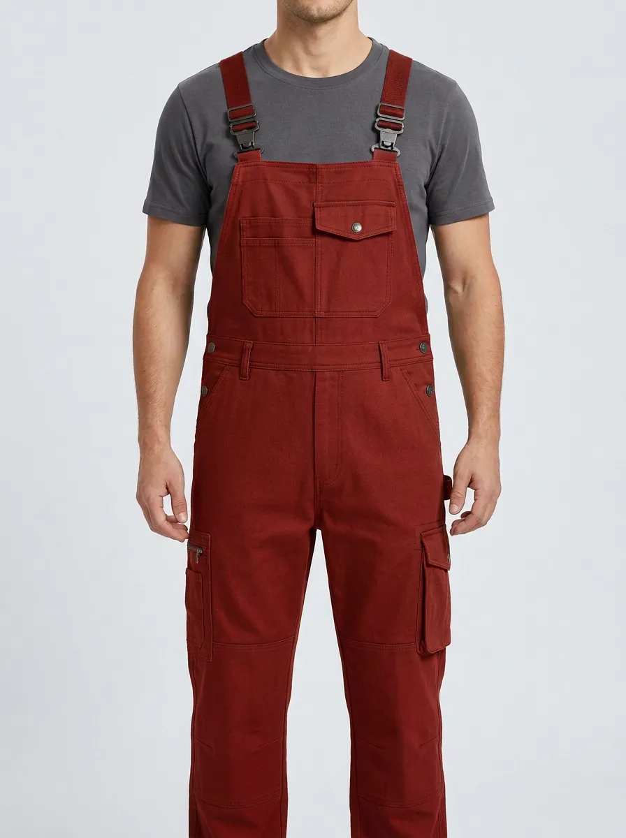 Men's Multi-Pocket Cargo Bib Work Overalls