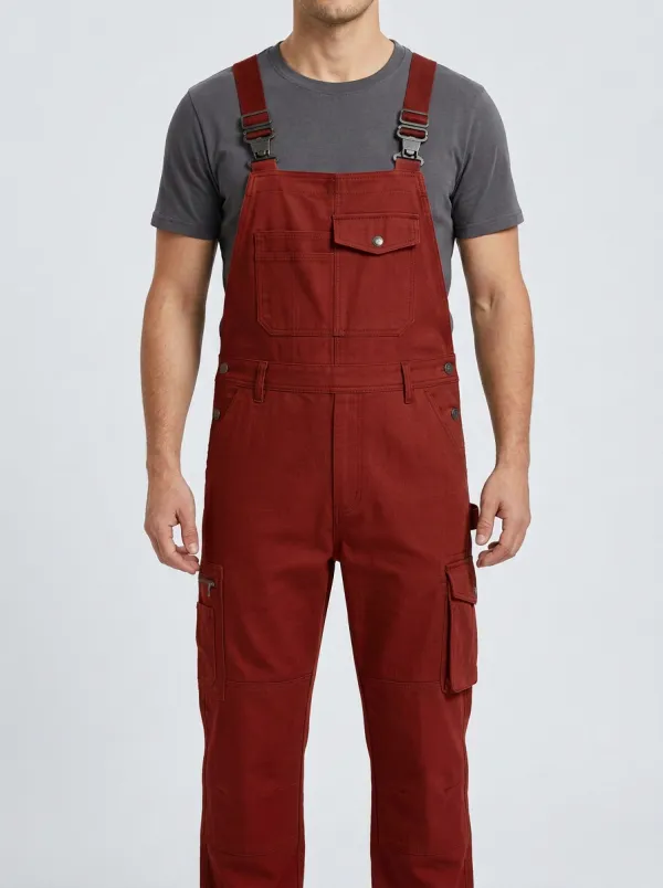 Men's Multi-Pocket Cargo Bib Work Overalls