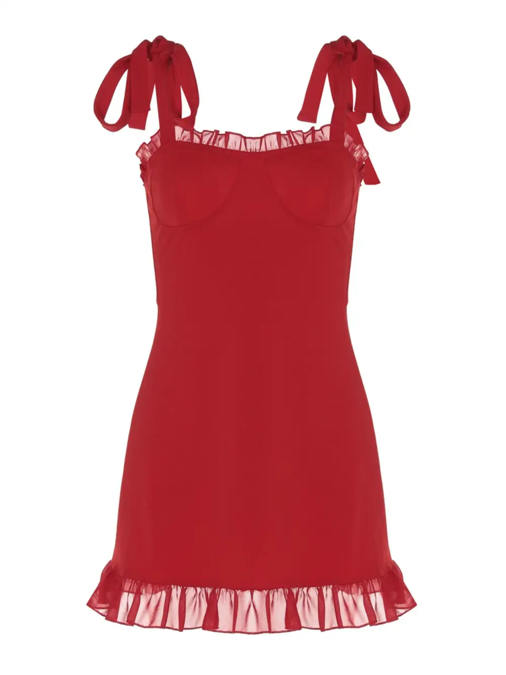 Structured Shape Ruffle Mini Dress