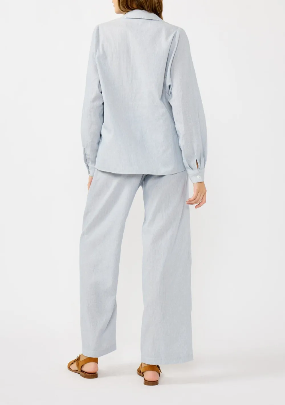 Ribbed Drawstring Straight Pants