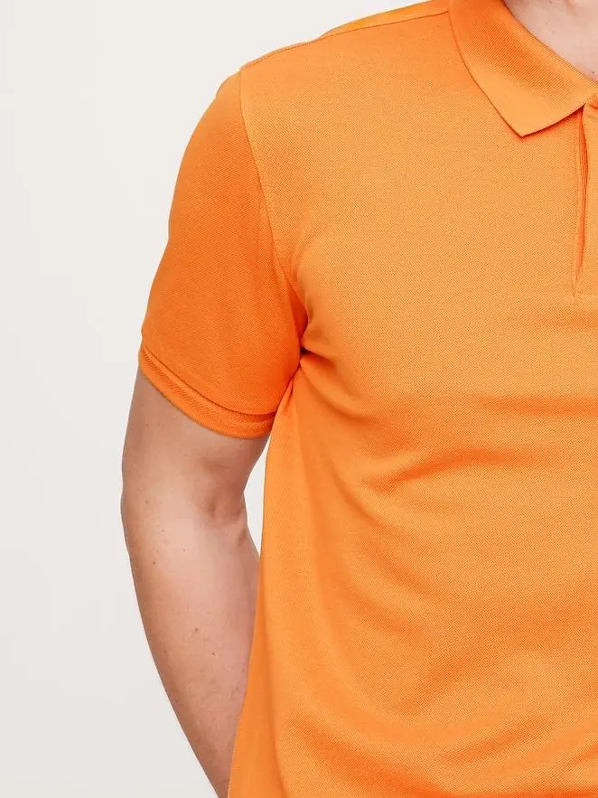 Men's Cotton Stylish Simple Russet Orange Polo Shirt