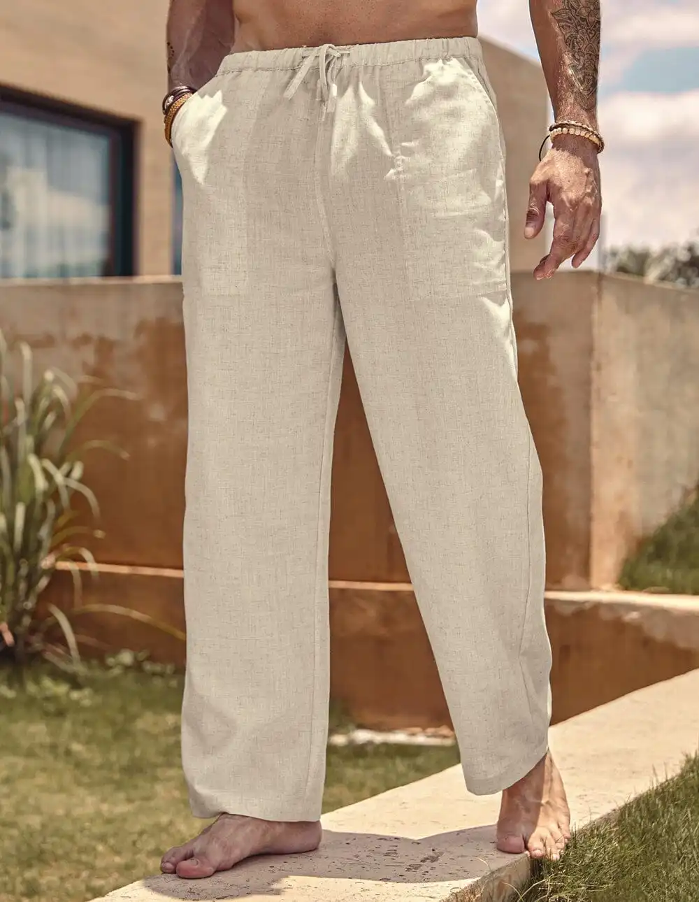 Linen Waist Yoga Pants