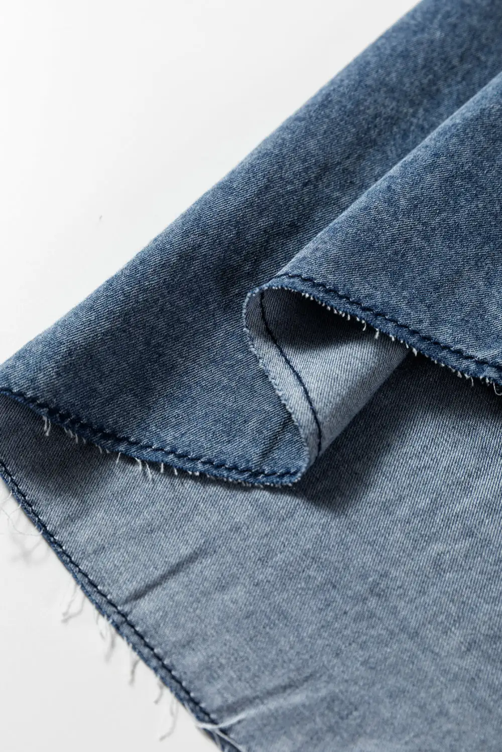 Balanced Detail Denim Pocketed Shirt Dress