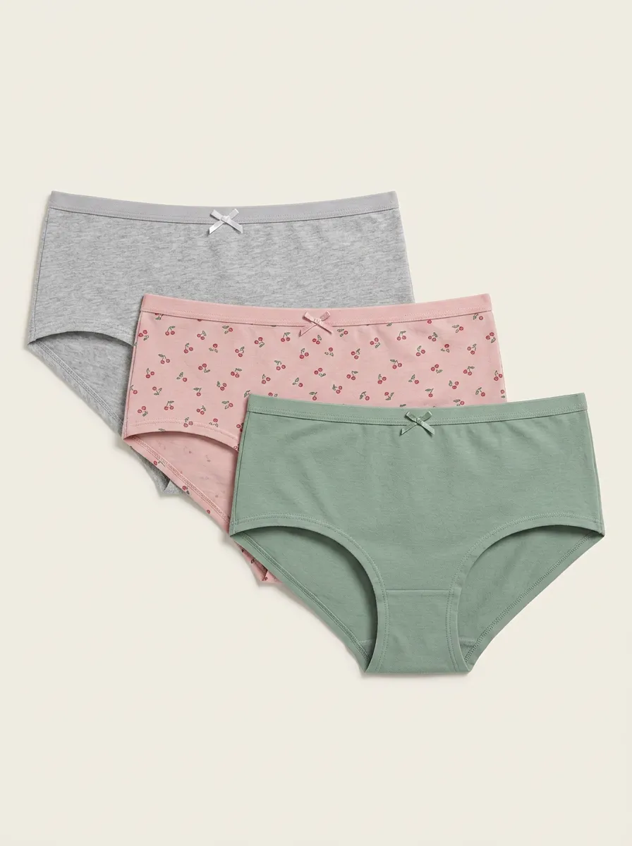 Cotton Women's Three-Piece Panty Set