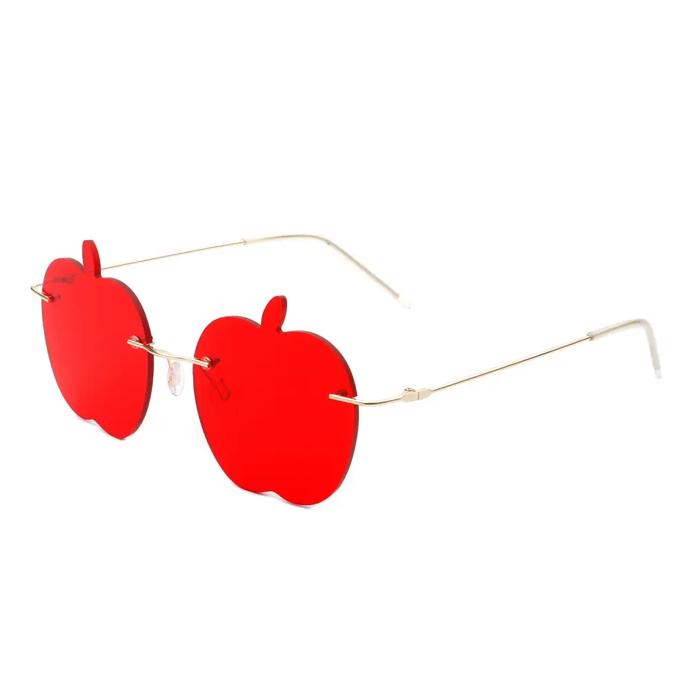 Textured Rimless Frame Sunglasses