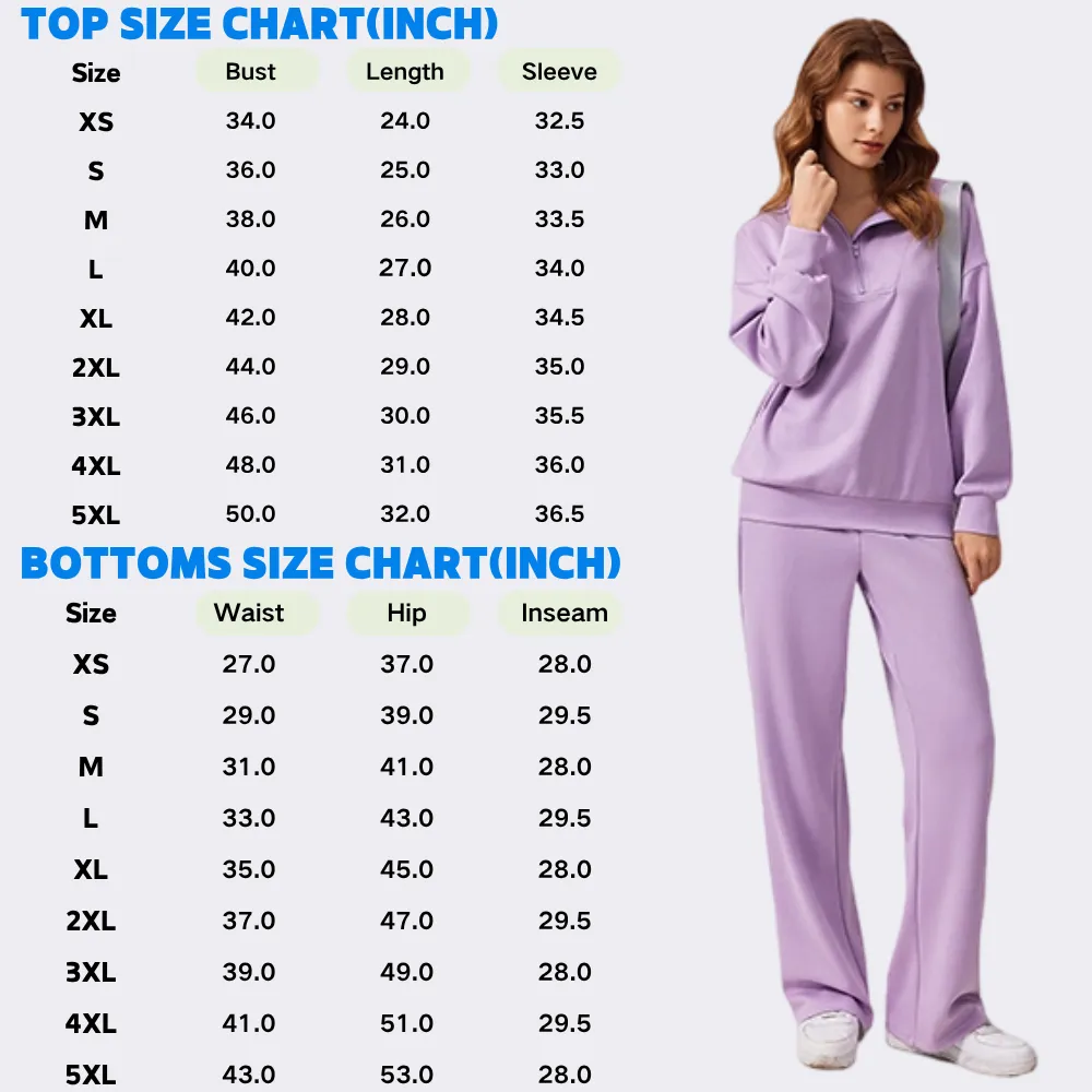 Women's Two-Piece Sports Set Long-Sleeved Half-Zip Cardigan Sweatshirt