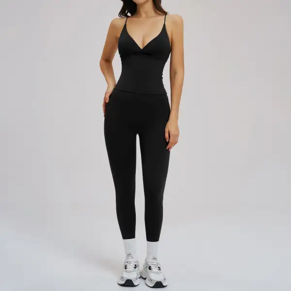 Brushed Backless Vest and Leggings Active Set