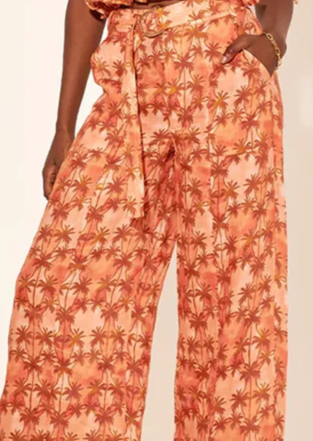 POCKETED WIDE LEG PANTS