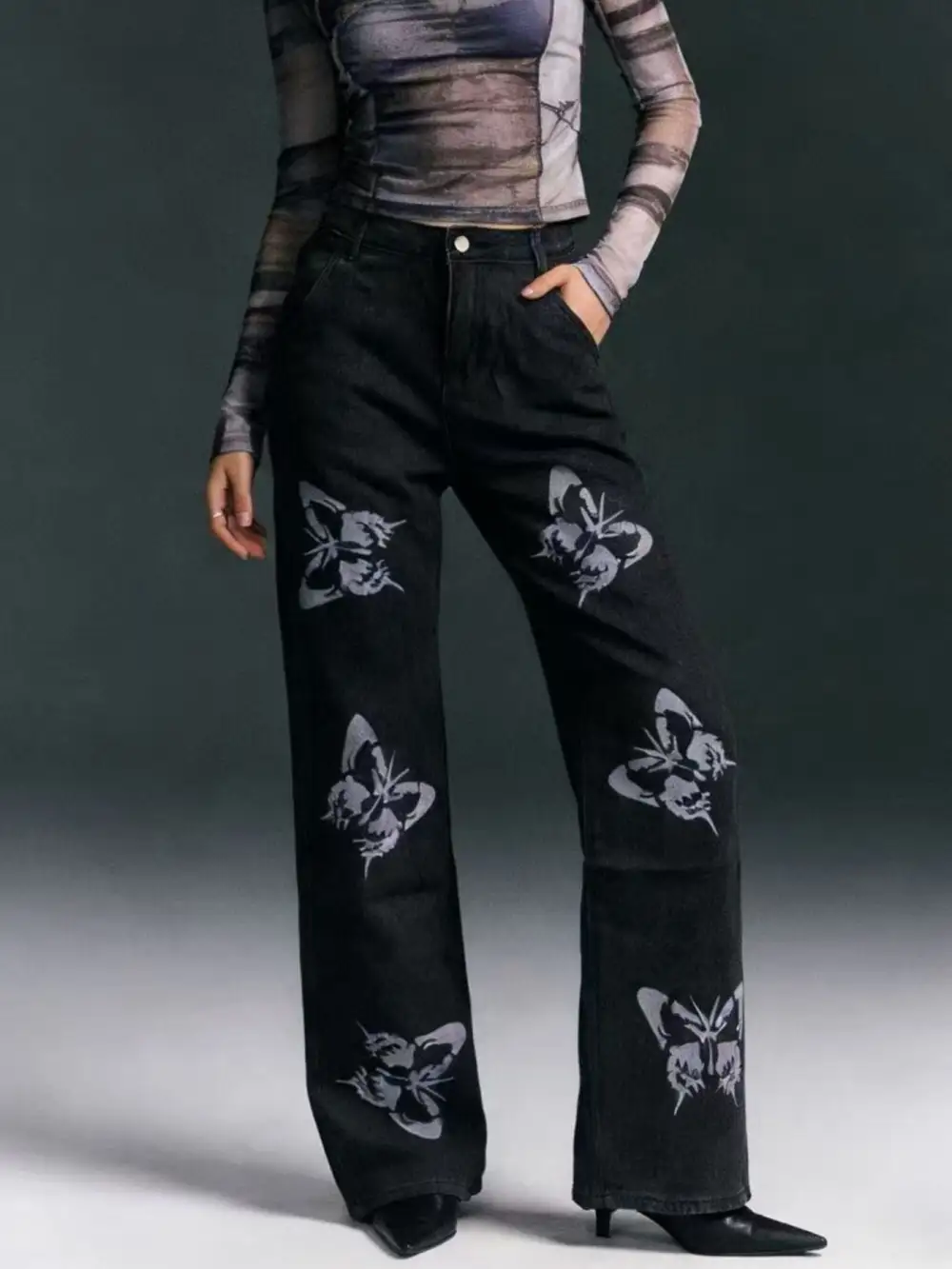 Clean High Waist Wide Leg Denim Jeans