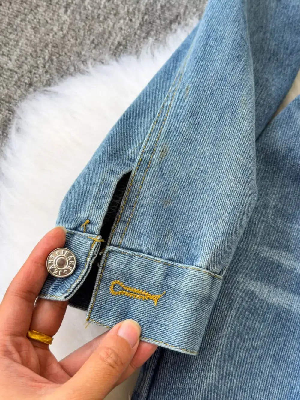 Button Front Wide Leg Jumpsuit Denim Pants