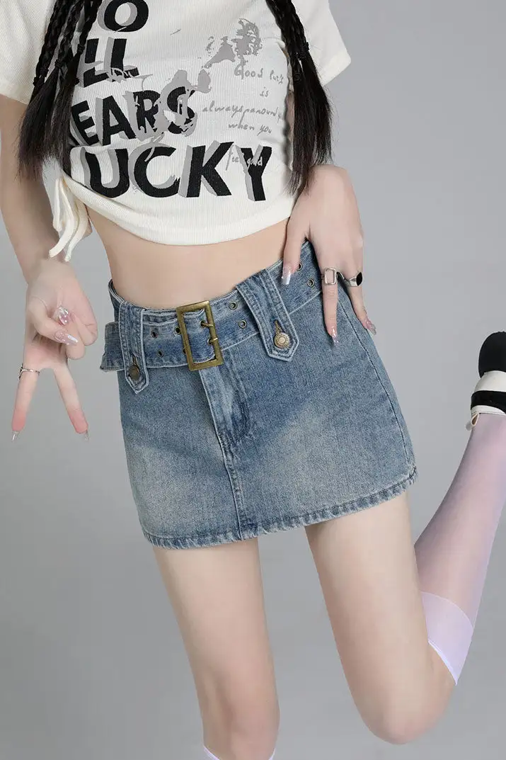 Denim Mini Retro Skirt