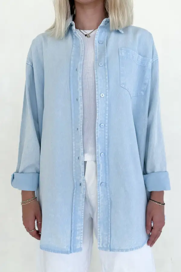 Easy Layer Denim Oversized Shirt