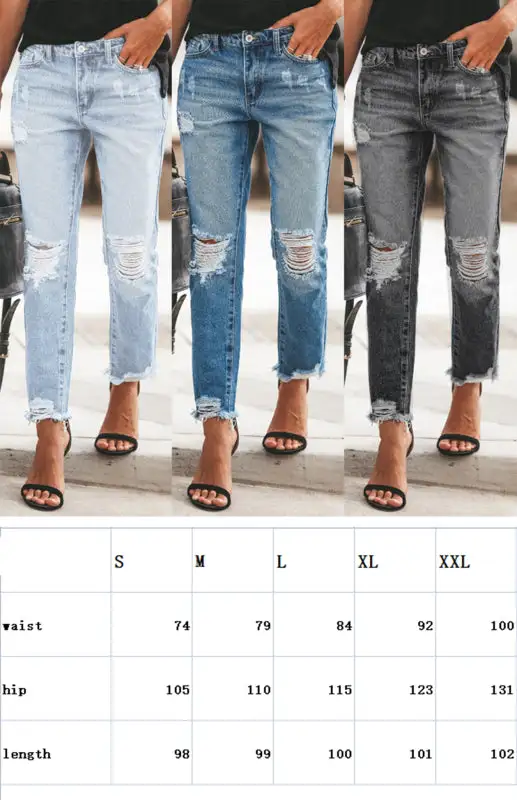 Distressed Ripped Denim Jeans