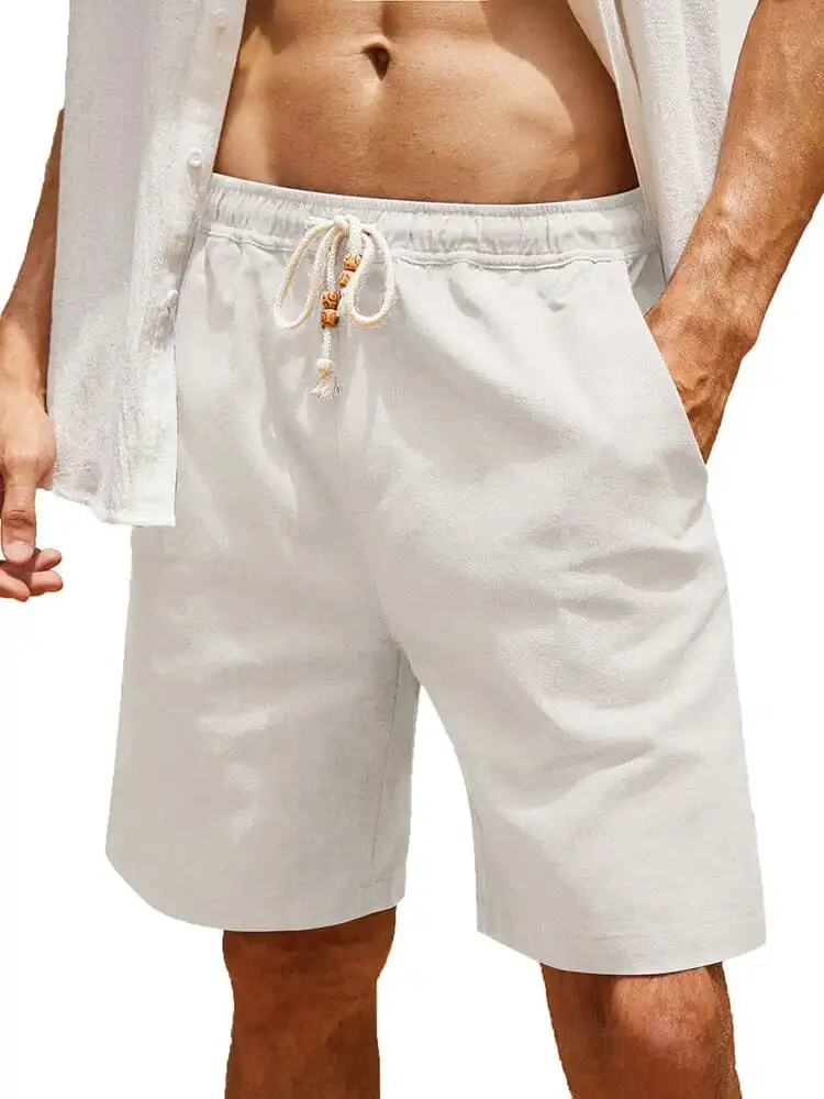 Men's Casual Elastic Waist Linen Casual Shorts