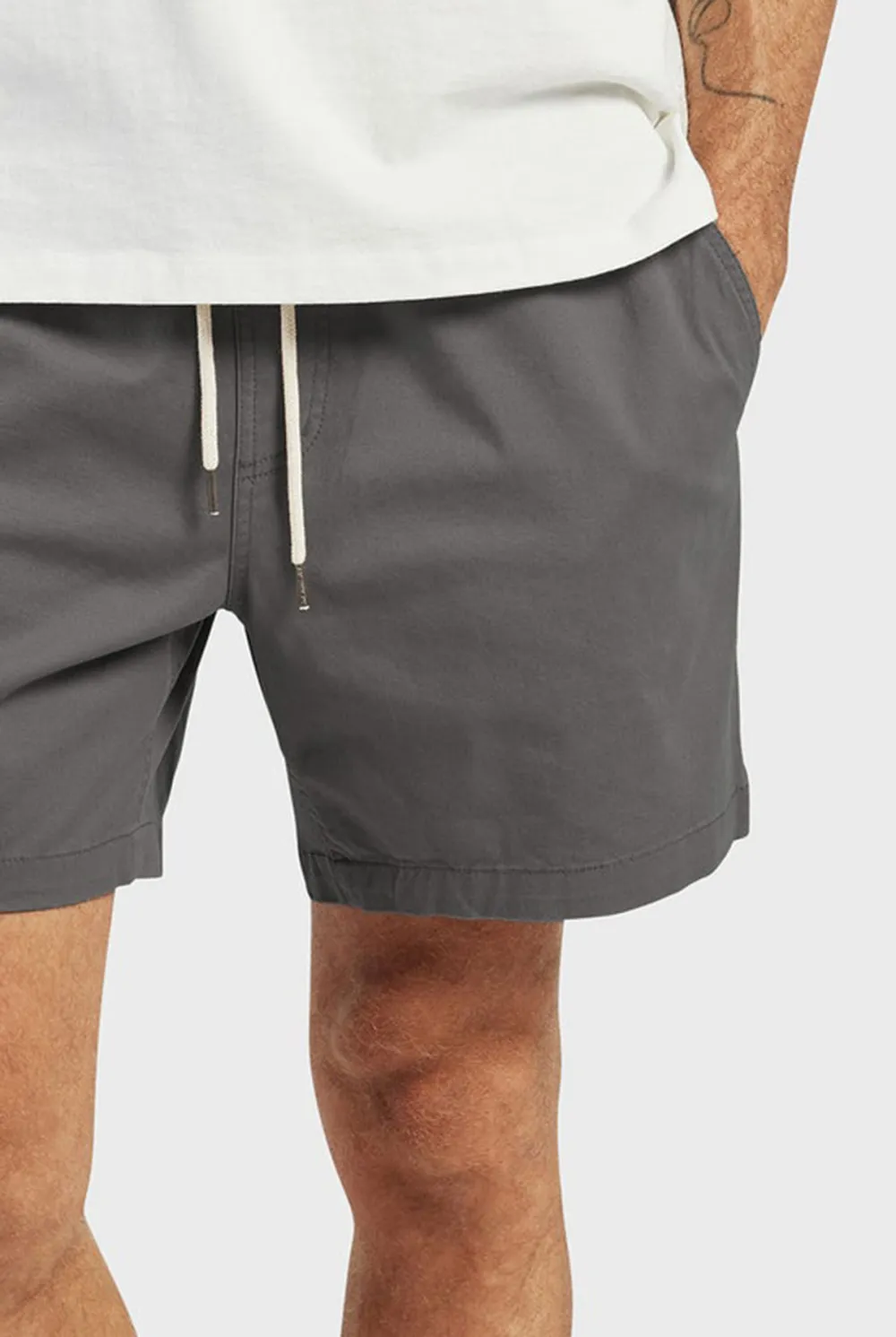 Khaki Cotton Drawstring Short