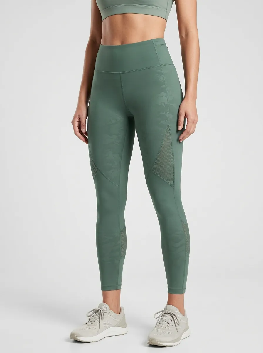 Signature Camo Mesh Panel Look Women's Workout Leggings