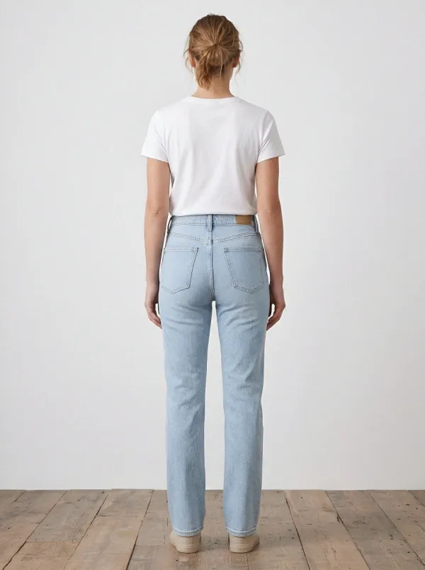 Relaxed High-Rise Washed Denim Jeans
