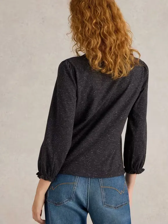 Sparkle Ruched Front Top